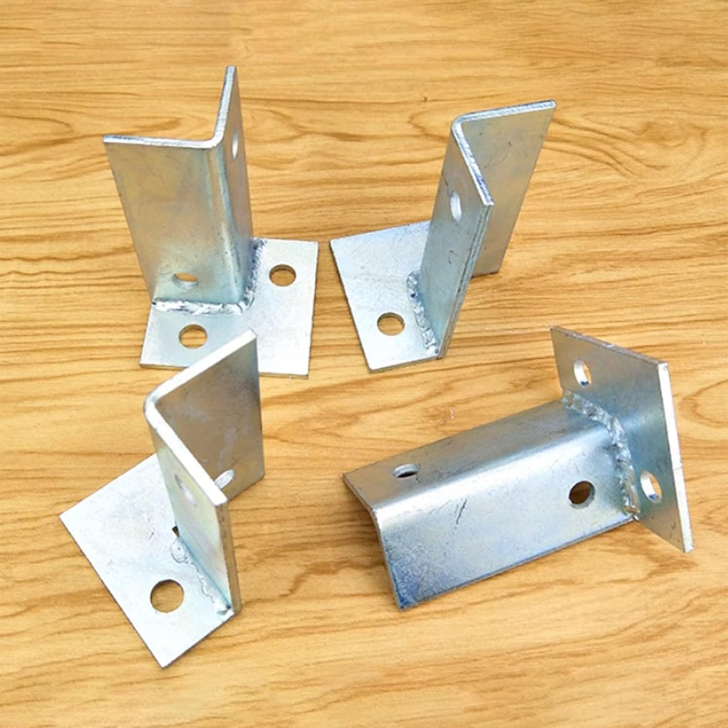Sturdy Stainless Steel Post Holder Porch Deck Mailbox Garden Railing Concrete Square Metal Anchor Base, Pergola Post Base Kit(4 Pcs)