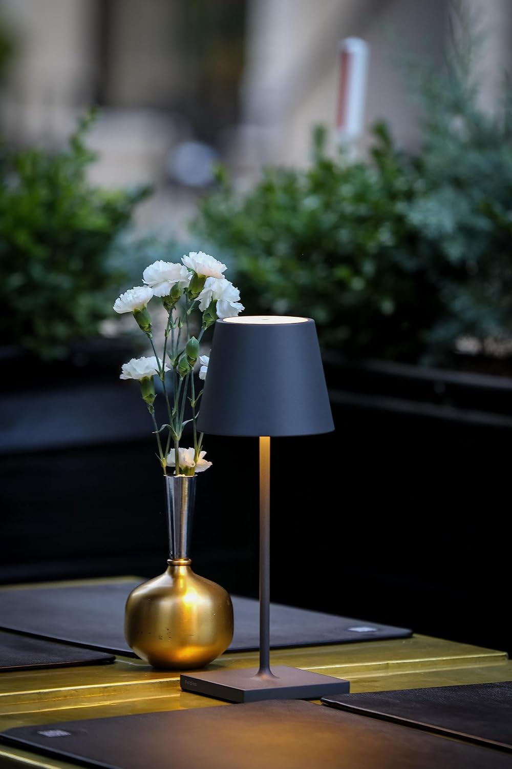 Zafferano, Poldina Pro Mini Lamp, Rechargeable Cordless Table Lamp with Touch Controls, Suitable for Indoor and Outdoor, Dimmer, 2200-3000 K, Height 11.8 Inches, Rust Color