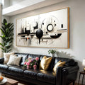 abstract Wall Art Black And White Modern Artwork Geometric Line Art Canvas Painting Wall Decor for Living Room Bedroom Dining Room Home Office Decor 30'x60' with Framed…