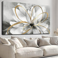 SOUGUAN Botanical Art Posters Gold Flower Wall Decoration Contemporary Wall Art for Living Room Large Size 32'x48' Photo for Dining Room Wall