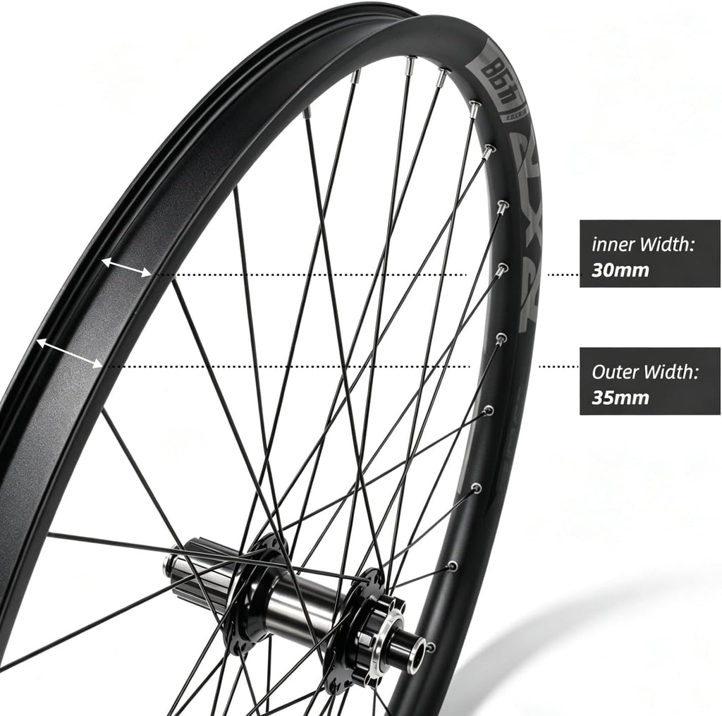 MTB Wheelset 27.5' 29' inch Boost/Thru Axle/Quick Release, Disc Brake Mountain Bike Wheels, Aluminum Alloy Rim 32 Holes for 8-11 Speed Cassette XC AM DH