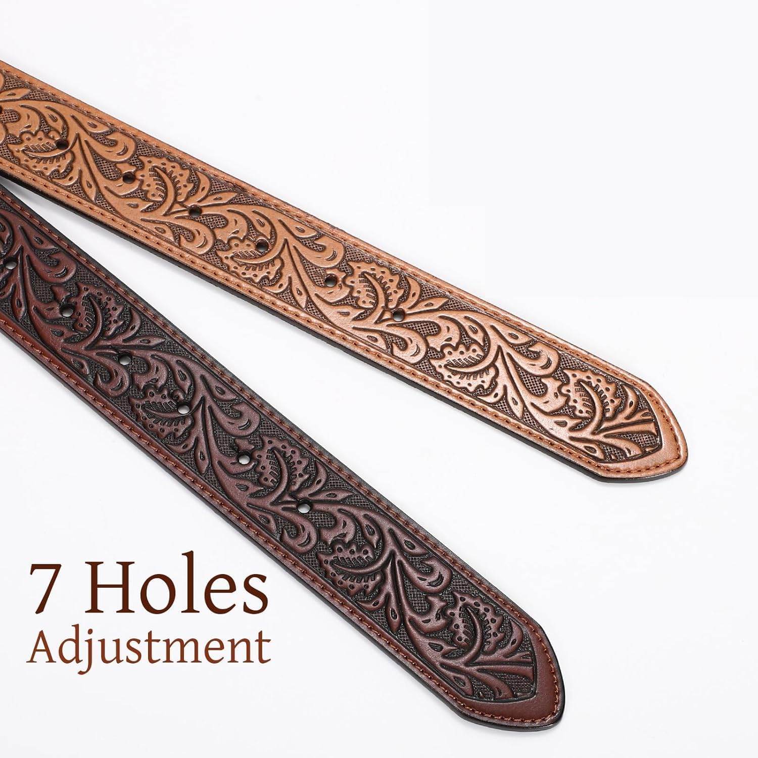 Western Belts for Men, Genuine Leather, Cowboy Belt Strap, Country Western, for Jeans, without Buckle