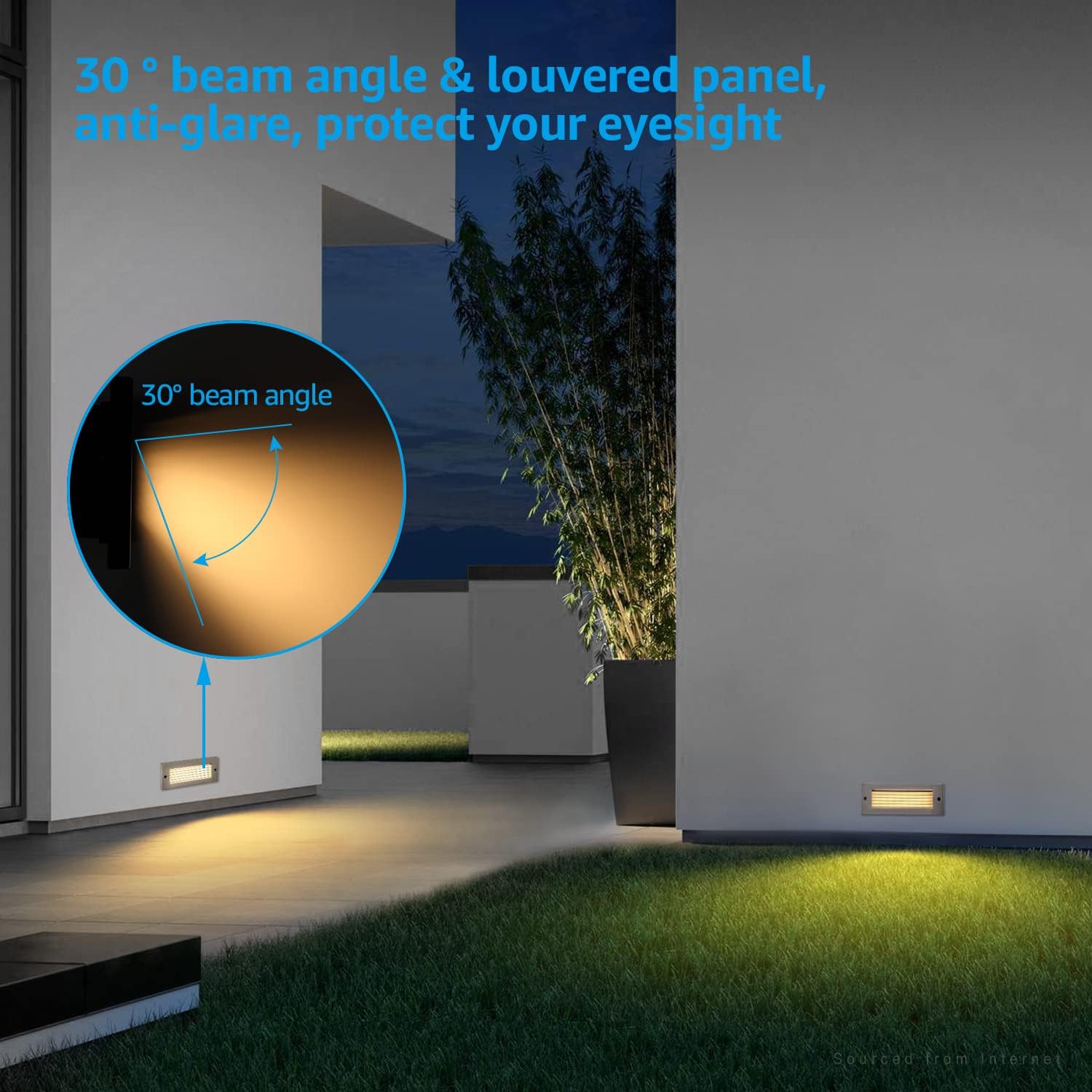 LEONLITE Update 5CCT LED Step Lights 120-277V, Dimmable 4.5W 300LM Anti-Glare LED Deck Steps Stair Lights Outdoor, 1800K2700K3000K4000K5000K, CRI 90, ETL, IP65 Waterproof, Satin Nickel, Pack of 3