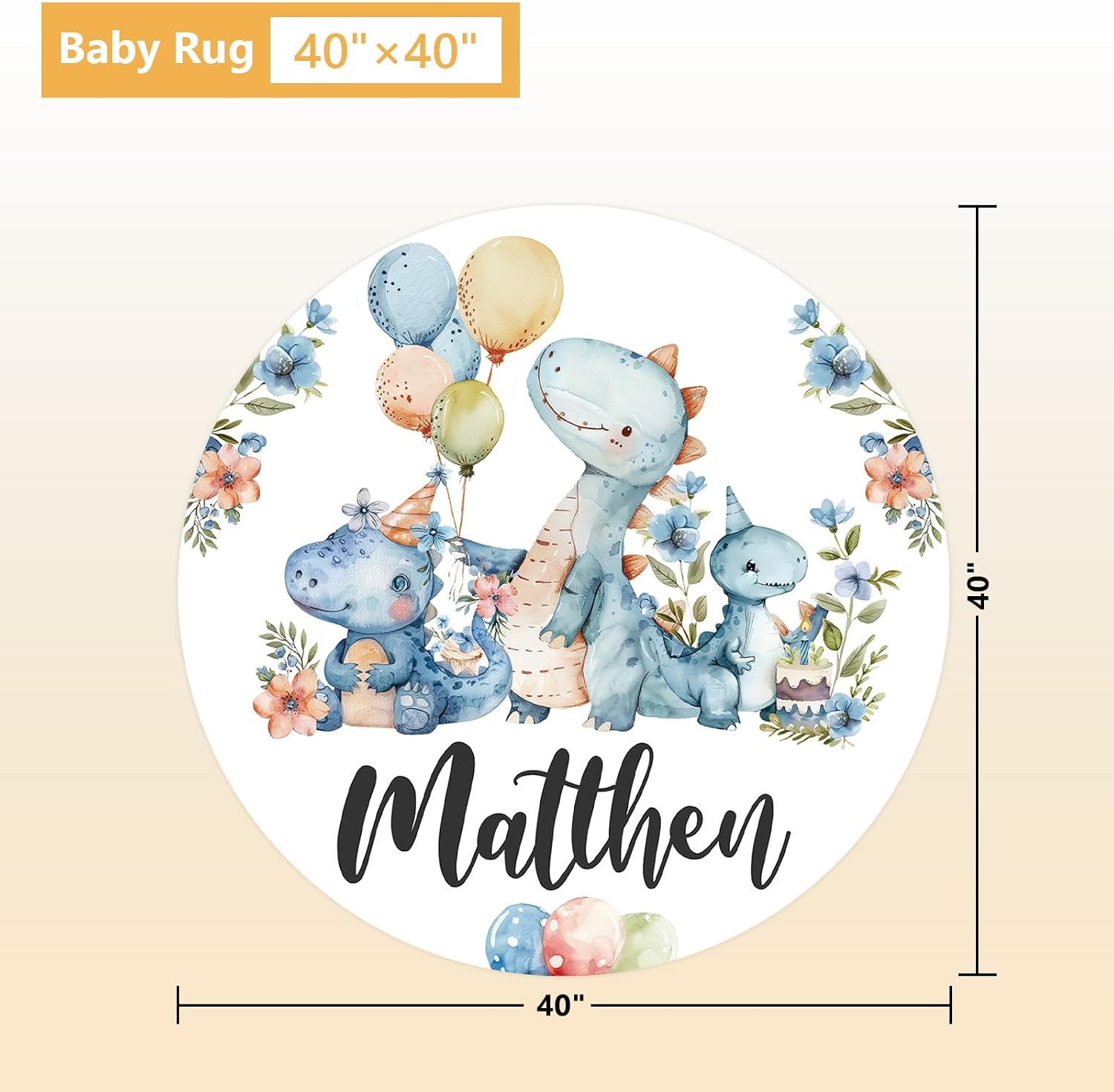 Terwex Custom Baby Crib Set - 5 Pcs Personalized Name Blue Dinosaur Crib Bedding Set for Infants Toddlers - Soft Double Layer Nursery Bedding Set for Boys - Customized Gifts for Baby Shower Birthday