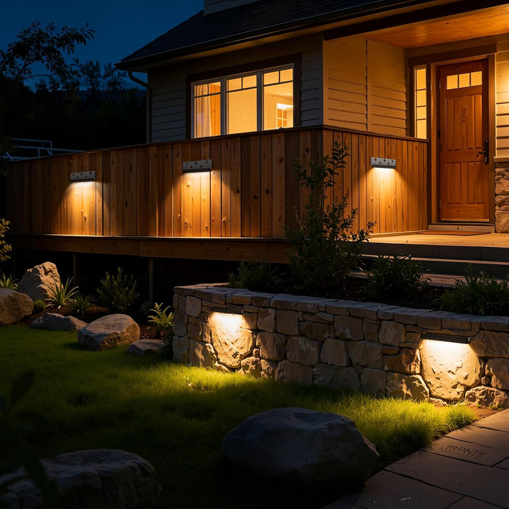 ZZXX All-in-One Retaining Wall Lights with Transformer, 2700K Hardscape Lighting, Low Voltage Landscape Lighting, IP68 Waterproof Outdoor Step Lights Fence Decor for Patio Stairs, 3W Lights 12-Pack