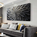 LASMOND Abstract Black and White Wall Art for Living Room Modern Canvas Print Painting Lines Flower Floral Large Artwork Bedroom Home Office Wall Décor (58x28 Inches)