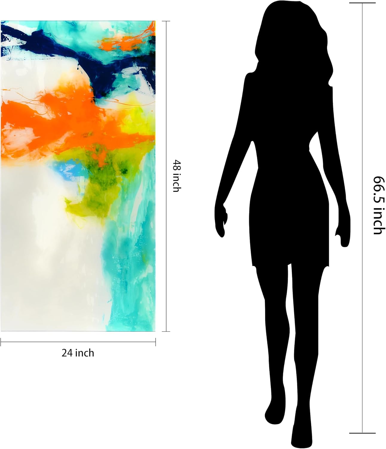 Empire Art Direct TMP-108453-2448 Tidal Abstract 1 Frameless Free Floating Tempered Glass Panel Graphic Wall Art, 48' x 24' x 0.2', Ready to Hang