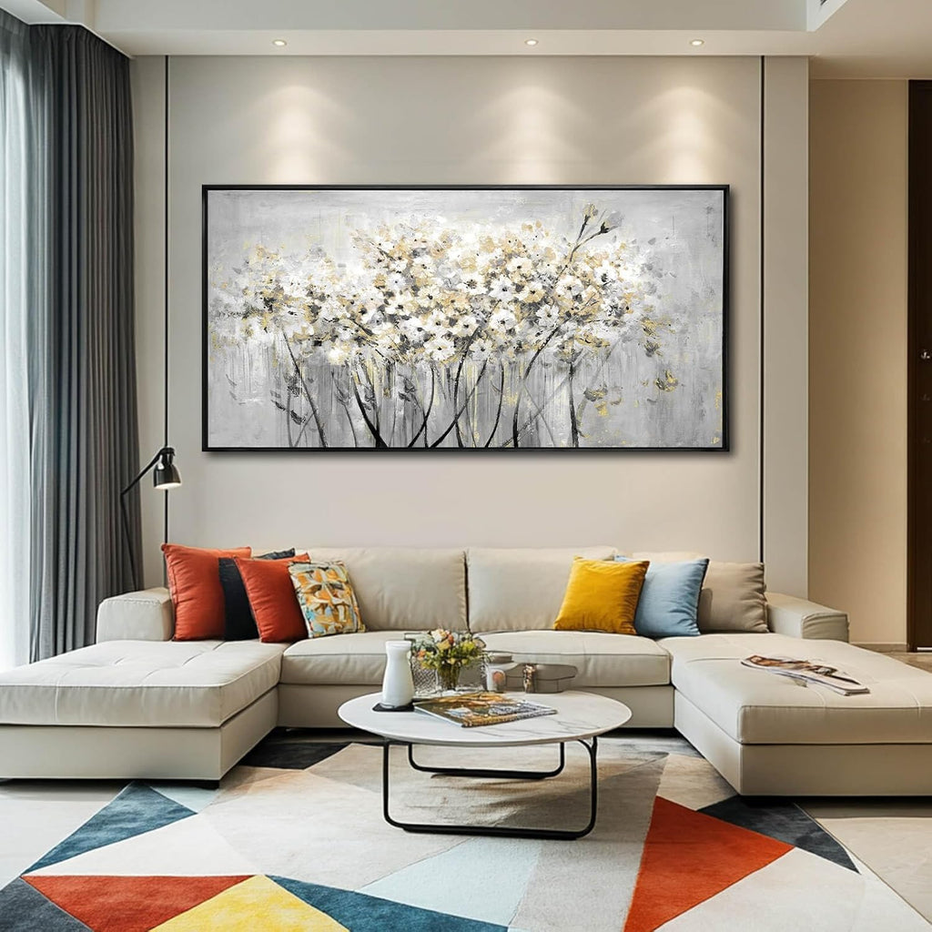 VAYIMDH Green Wall Art Flowers Wall Decor Floral Paintings Extra Large Artwork Arts Nature Pictures for Home Office 36'x70'