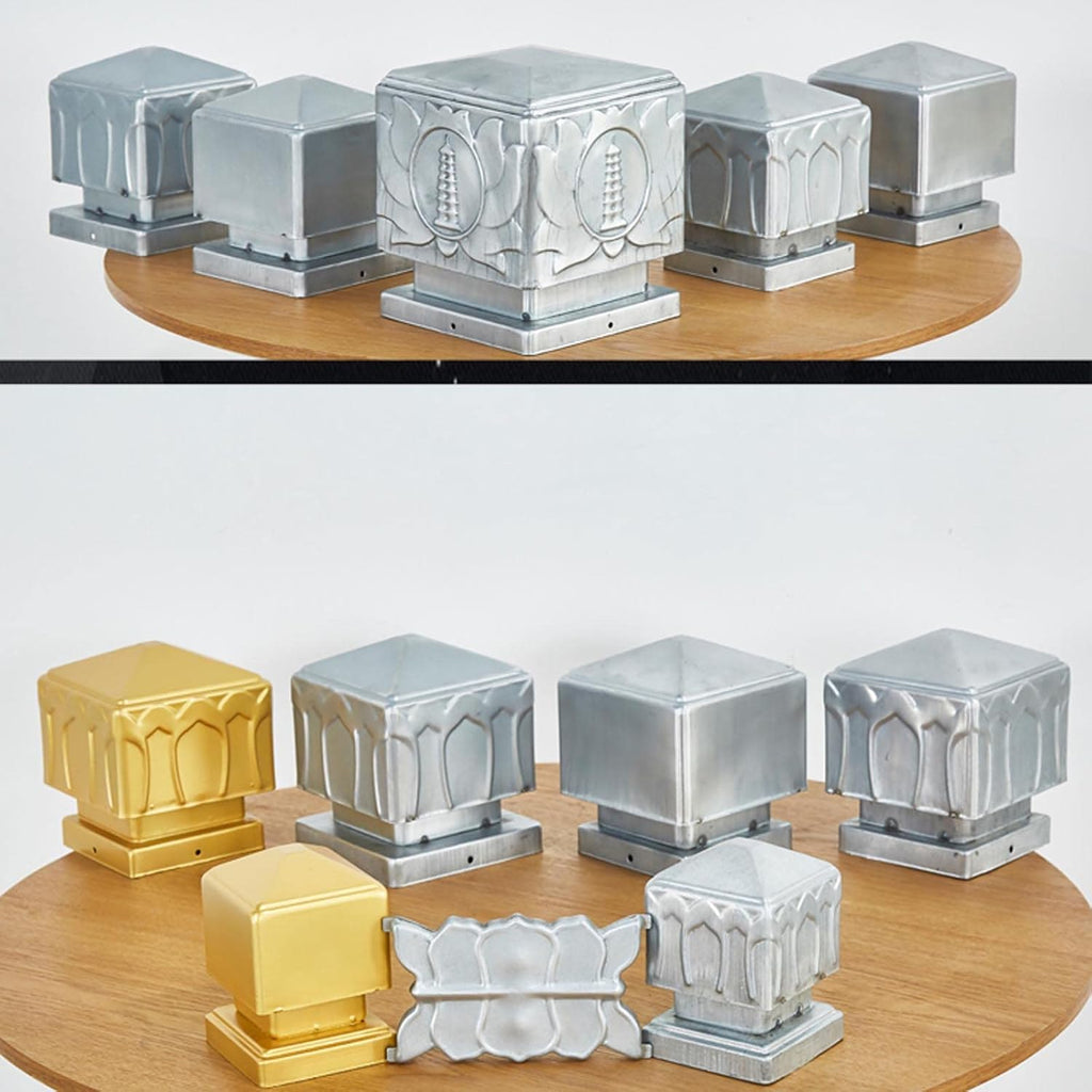 Post Cap 4Packs Post Caps, Fence Post Caps Post Cover Cap Square Top for Outdoor Garden Fences, Lamp, Deck, Mailbox Posts Patio Decoration,120x120mm