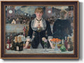 Renditions Gallery Wall Decor Artwork A Bar at the Folies-Bergère Music Hall Vintage Art Prints by Édouard Manet for Bedroom Dining Living Room Office Home Kitchen Wall Decor - 29X41 - Bronze & Gold Framed - LT499