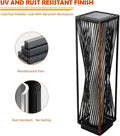 Solar Yard 2 Piece Outdoor Solar Floor Lamp Resin Wicker Solar Light Outdoor Waterproof for Yard, Garden, Pathway, Deck, Dazzle Dance (Brown 2 Piece)
