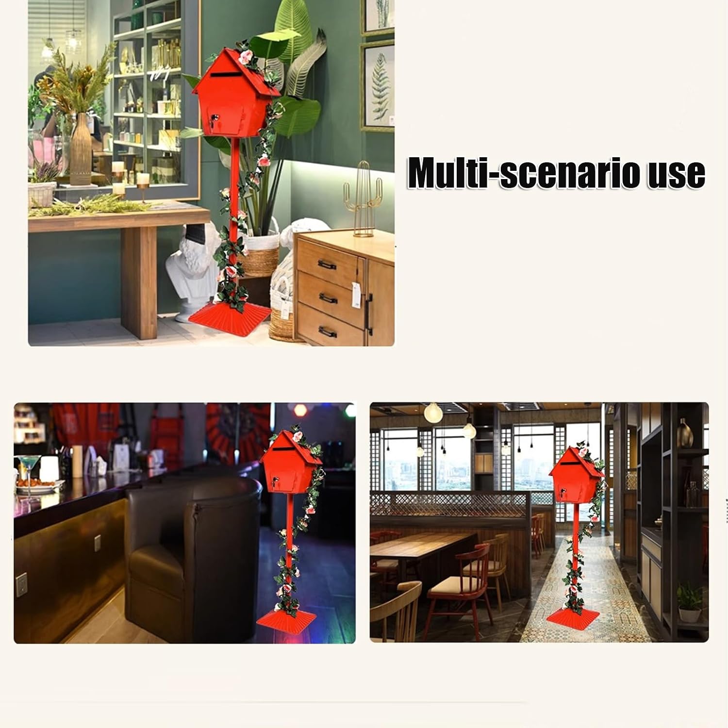Cold Rolled Steel Mailbox with Lock Plastic Spraying Process Outdoor Vertical Rainproof Mailboxes Handmade Boxes Door Fully Open Parcel Boxes