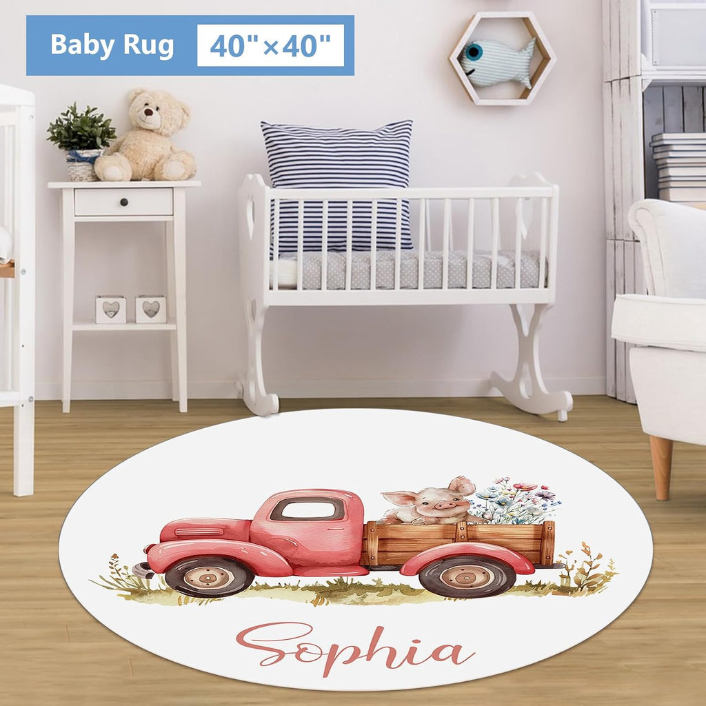KAINSY Custom Crib Bedding Set 5 Piece for Girls Boys – Personalized Farm Animals Theme, Newborn Sleep Set, Nursery Decor, Toddler Room Essentials, Infant Sleep, Baby Room Accessories, Baby Gift