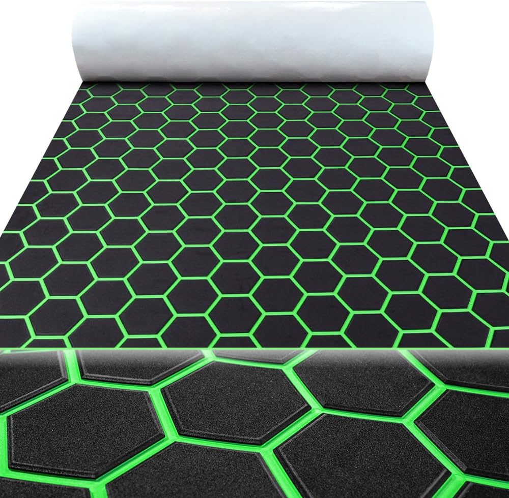43.31' /37.7' New Hexagon EVA Self-Adhesive Boat Flooring and Decorative Fish for Yacht Pool Boat Flooring Sheet Thick Non-Skid mat