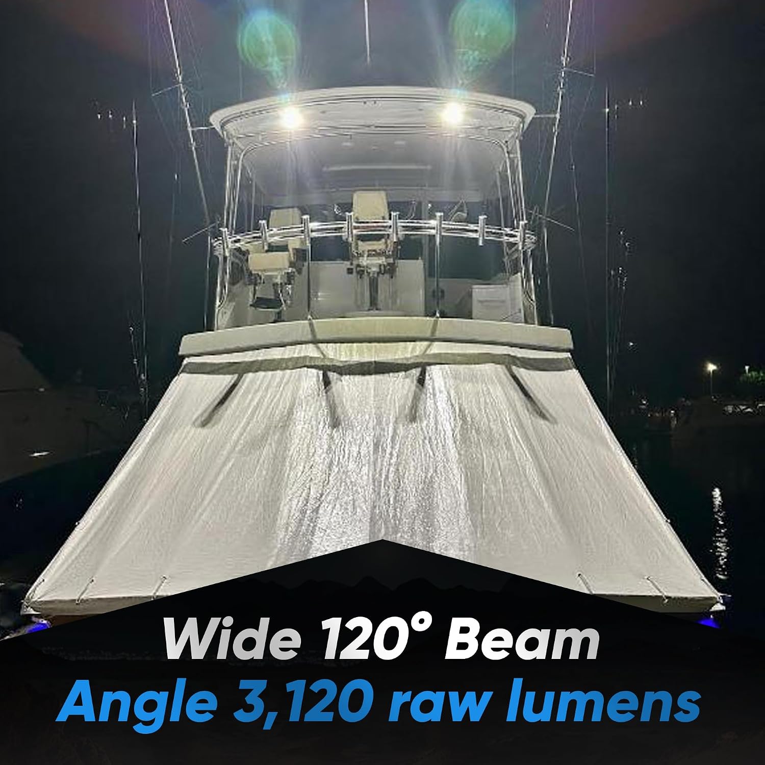 Black Oak LED Marine Flush Mount Spreader Light - IP69K Rating Marine Spreader Light Single Row – 4-20W 120 Degree Throw and 3,120 Raw Lumens (4-Inch, White)
