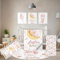 Terwex Custom Crib Bedding Set, 5 Pcs Customized Baby Crib Set with Name, Soft Double Layer Nursery Baby Bedding Set for Girls Boys, Personalized for Infants Toddlers, Pink Moon Bear