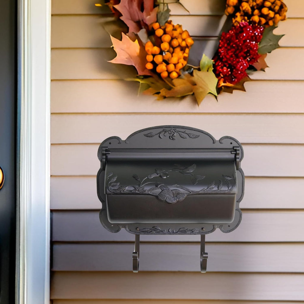 Special Lite Hummingbird Horizontal Wall Mount Mailbox - Black Aluminum Mailbox for Wall Mount - SHB-1004-BLK