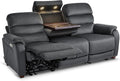 MCombo 87.2'' Wall Hugger Power Recliner Sofa with Drop Down Table, Reclining Sofa with Adjustable Headrest, USB Charge Ports, Reading Lamp, for Living Room, RVs, Fabric, ST258M3 (3-Seater, Dark Grey)