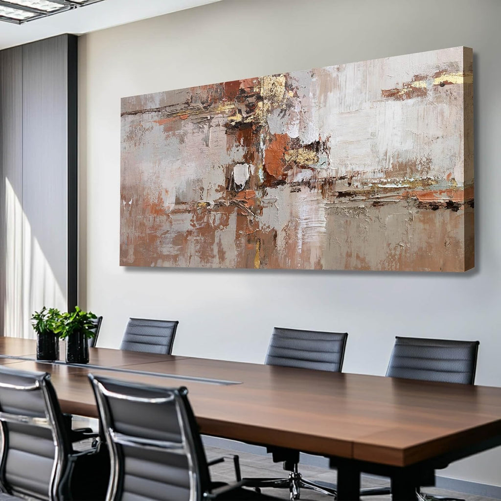 Gold Canvas Wall Art Framed Prints for Wall Decor 29'x58' Abstract Artwork for Living Room Posters for Bedroom Kitchen