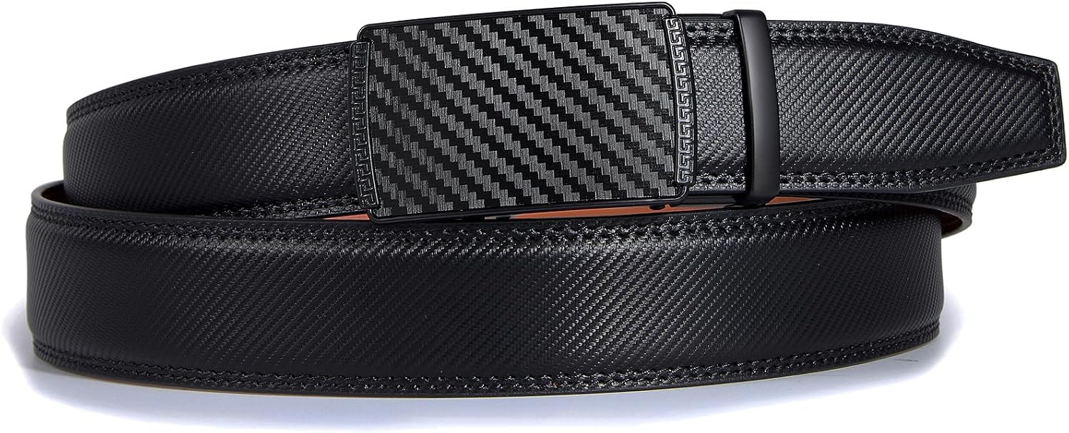 Classic Genuine Leather Men's Ratchet Belt Dress Casual Adjustable Trim-to-Fit Gift