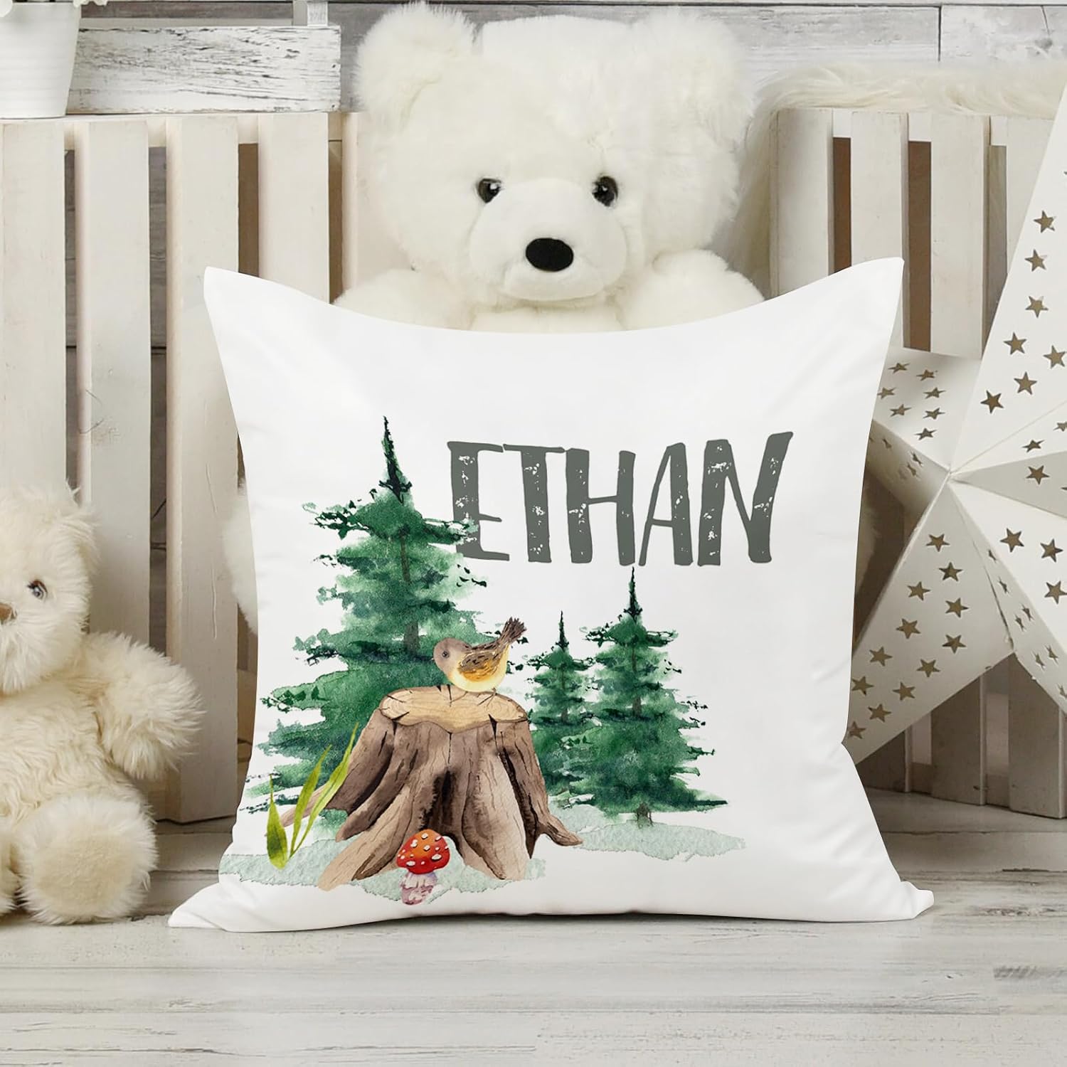 Custom Baby Crib Bedding Set - 5 Piece Nursery Crib Set Woodland Animals Design - Personalized Name Blanket with Dotted Backing, Crib Sheet, Changing Pad Cover, Pillow Cover, Rug for Newborns Color10