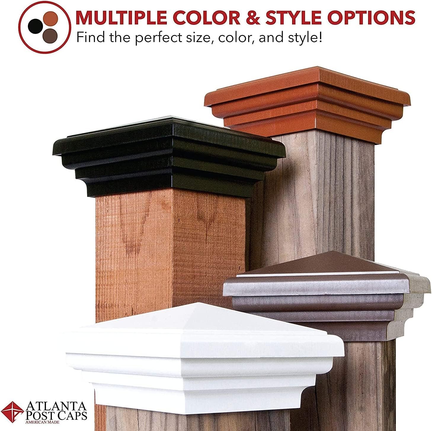 6x6 Pyramid Post caps (14-Pack) Fits Post Measuring 5.5'x5.5' up to 5.75'x5.75'. Made Out of UV Stable Polymer Longest Lasting 6x6 Deck Post Cap on Market. Made by Atlanta Post Caps (White)