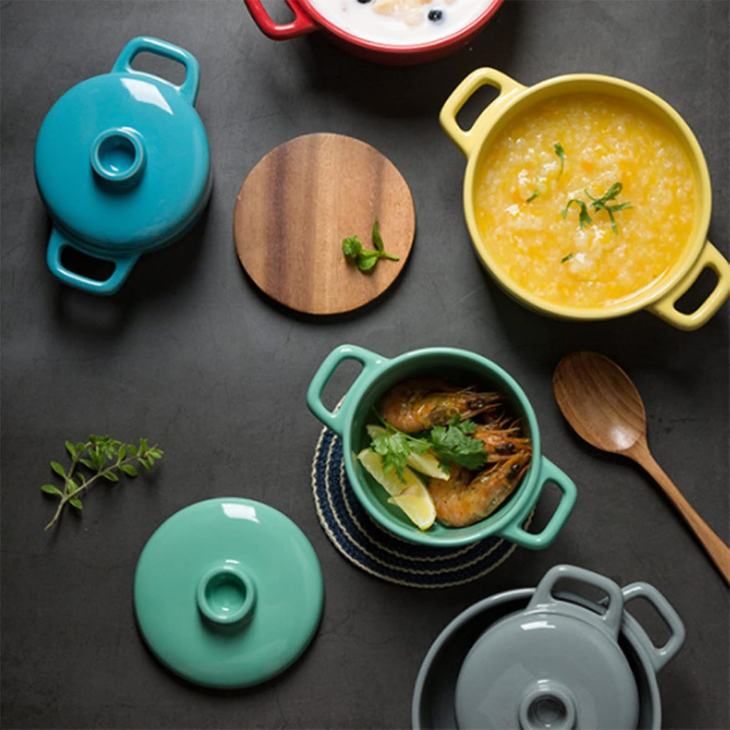 1100ml Ceramic Instant Noodle Bowl Kitchen Soup Salad Cereal Bowl With Lids And Non-slip Handle Ramen Bowsl For Dormitory Office - Blue Green (Color : Blue, Size : 1100ML)