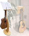 Sheet Music Stand, Orchestral Wooden Music Stand, with Violin Guitar Hanger, Wood Station for Conductors, Professional Music Book Holder, 340° Flip Design, Detachable