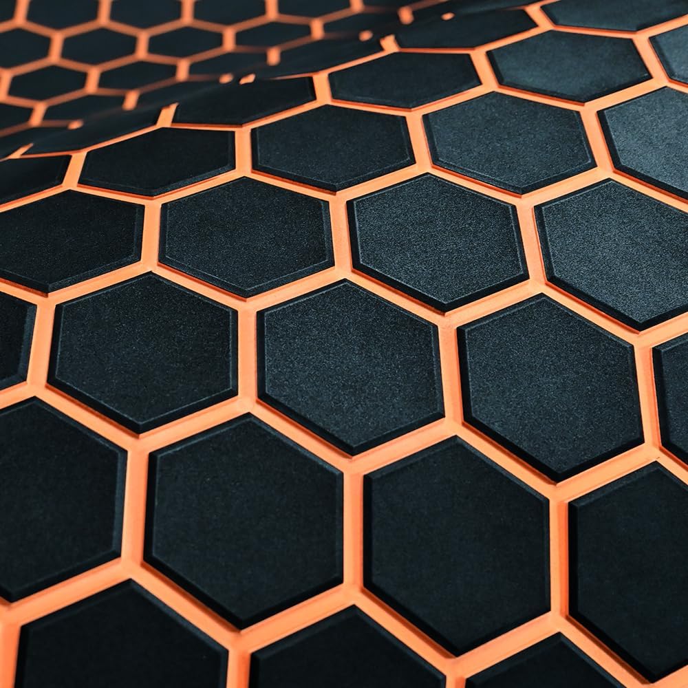 43.31' /37.7' New Hexagon EVA Self-Adhesive Boat Flooring and Decorative Fish for Yacht Pool Boat Flooring Sheet Thick Non-Skid mat