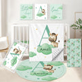 KAINSY Custom Crib Bedding Set, 5 Pcs Personalized Name Monogram Baby Crib Sets for Infants Toddlers, Pink Zebra Nursery Bedding Set for Boys Girls, Double Layer Baby Bedding Sets Customized Gifts
