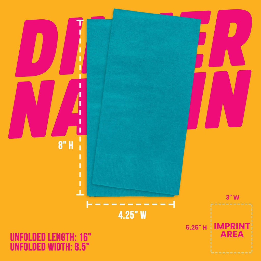 Personalized One-Color Imprint Dinner Napkins for Parties, Events, and Restaurants