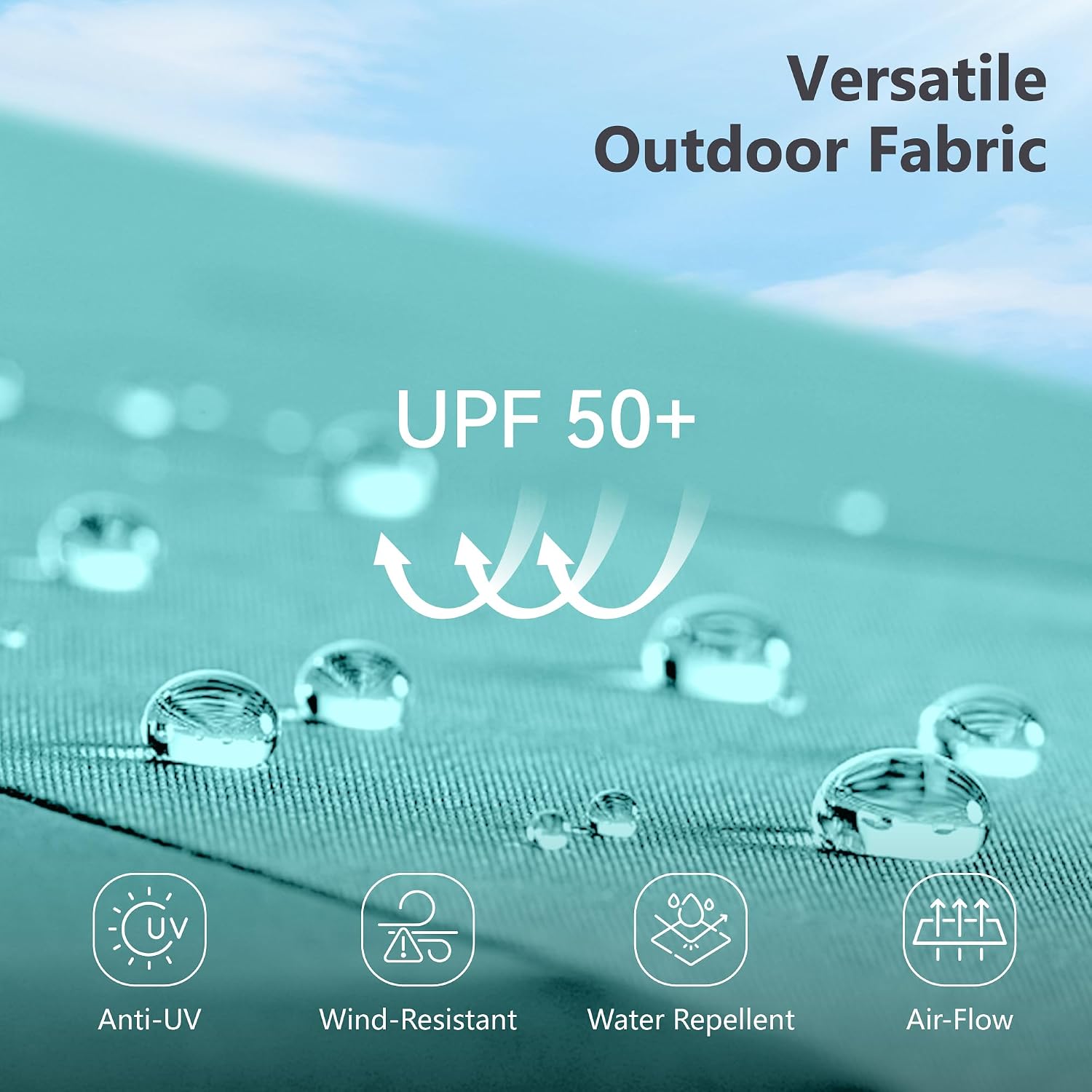 MFSTUDIO 15ft Double Sided Patio Umbrella with Solar Lights, Outdoor Large Umbrellas with Crank Handle and 36 LED Lights, Rectangular Market Umbrella with Base Included for Deck Pool Shade, Turquoise