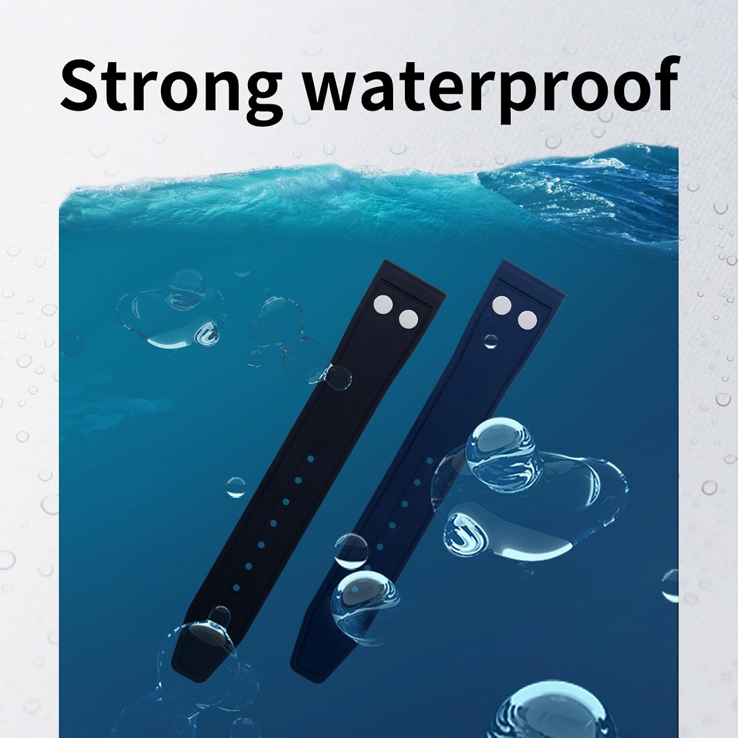 20MM 22MM Nature Fluororubber FKM Rubber With Rivet Watchband For IWC Strap Big Pilot Mark Portugieser TOP GUN Soft Wristband