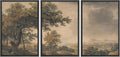 MUDECOR Framed Wall Art Print Set Vintage Landscape Rustic Tree and Mountain View Illustrations Decorative Colorful for Living Room, Bedroom, Office - 16'x24'x3 Black