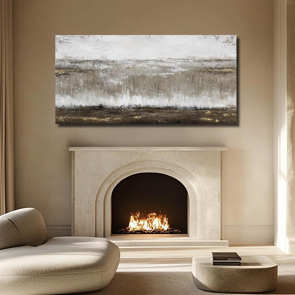 Artexist Canvas Wall Art - Abstract Wall Decor for Living Room - Grey Pictures Black and White Artwork for Walls Posters Aesthetic Office Home Bederoom Decorations 29x58 in