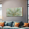 YJYart Green Abstract Canvas Artwork Flowers Wall Decor for Office Line Art Painting 24'x 48' Pictures for Bedroom Dining Room Neutral Wall Art