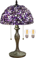Tiffany lamp Agate Amber Stained Glass Table Lamp 12In Antique Vintage Tiffany Style Lamp for Bedroom Living Room Office,Luxury Bedside Night Light