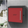Wall Mounted Mailbox with Brushed Finish, Aluminum Handle, Noise-Reducing Pad, Folded Rain Protection Design, Wall Mounted Metal Mailbox with Lock for Home(Wine red,36X33X12CM_Combination)