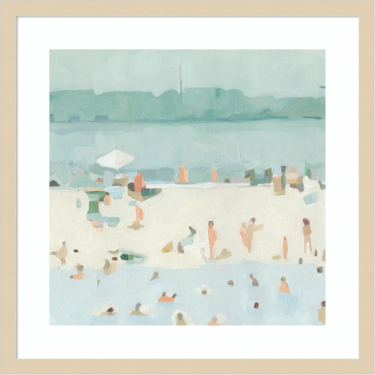 Amanti Art Framed Wall Art Print 21x21 Sea Glass Sandbar I by Emma Scarvey, Abstract Wall Art, Coastal Decor, Medium Poster Painting Artwork for Living Room, Bedroom, Bathroom, Kitchen, Office or