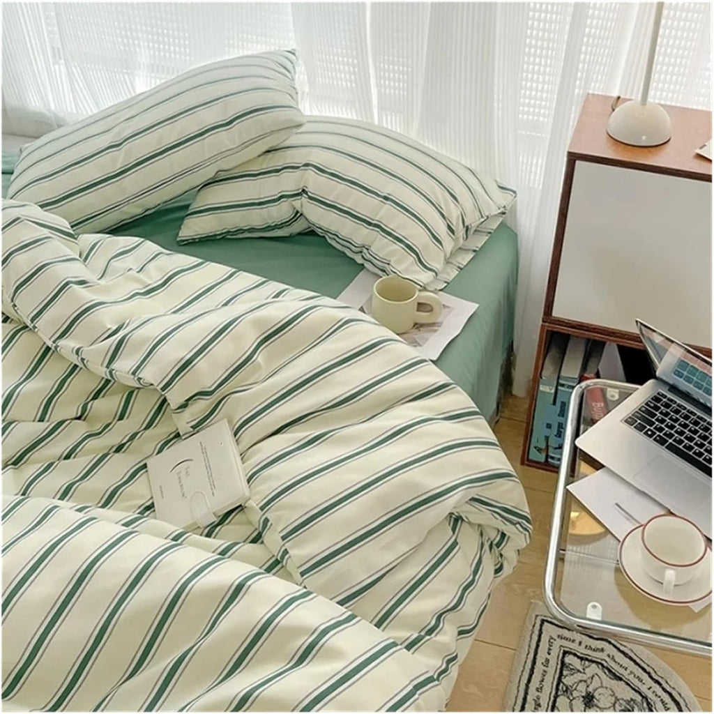 ADovz Pure Cotton Duvet Cover Bed Sheet Pillow Case 4pcs Bedding Set Soft Comforter Quilt Cover Sleeping Naked Bed Linen,Bed Sheets