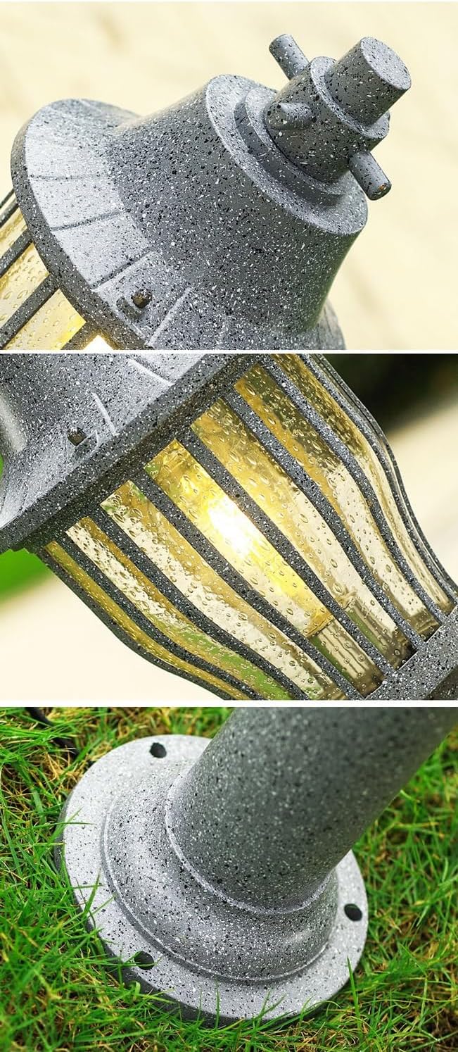 Outdoor White Post Lamp Rainproof Pole Lighting Aluminum Metal Street Light for Garden Fence Mailbox Yard Porch
