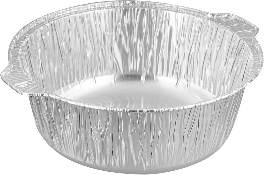 Foil Lux 5.6 Quart Pans And Lids, 100 Disposable Pots With Lids - Oven-Ready, Stove Compatible, Aluminum Foil Baking Pans, Freezable, For Outdoor Camping, Vacation, Picnic, And More - Restaurantware