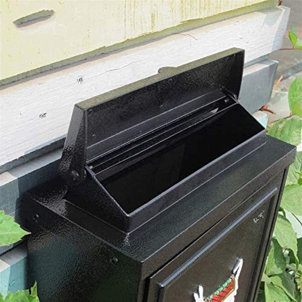 Suggestion Box Safe Lock Box Ballot Box Donation Box Lockable Letter Box Mailbox Large Retro Mailbox/Post Box/Metal Furnished Letterbox Parcel Box Drop Box (Color : Black)