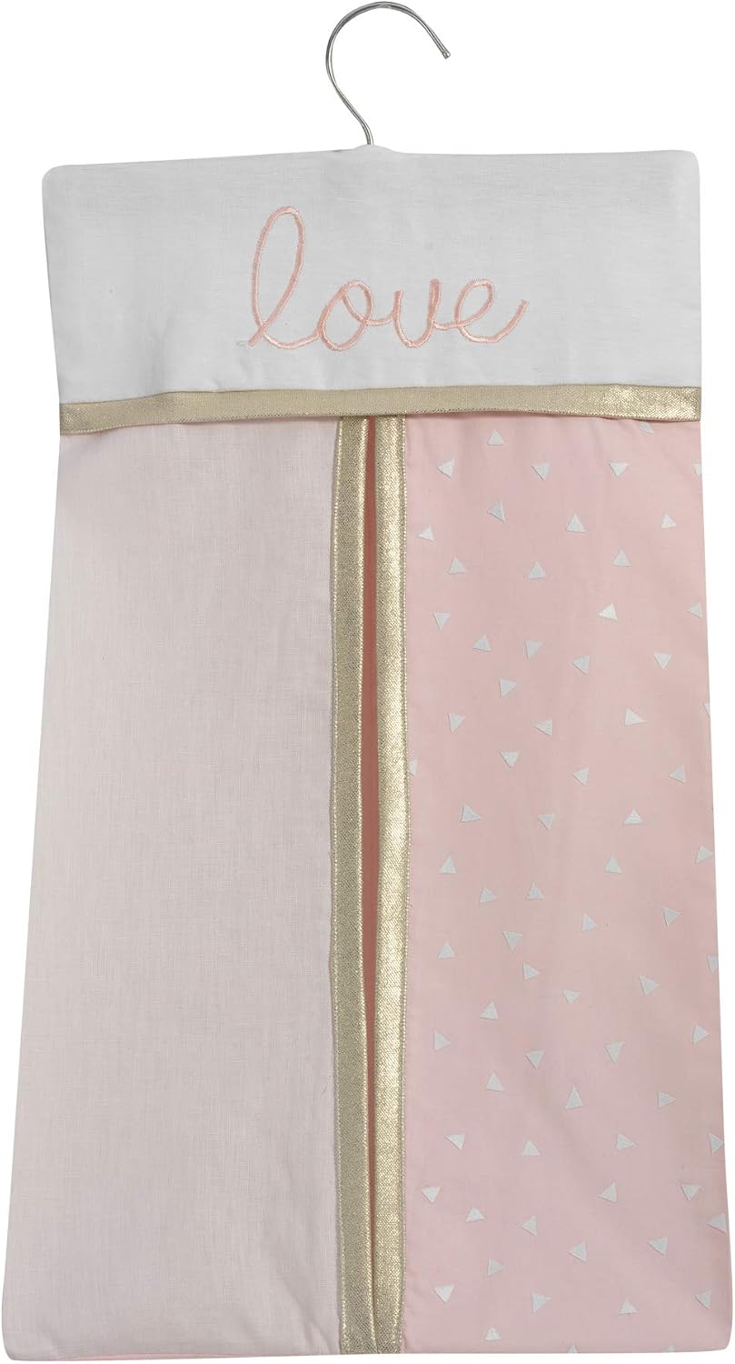 Lambs & Ivy Baby Love Pink/Gold Girl Heart 4 Piece Crib Bedding Set