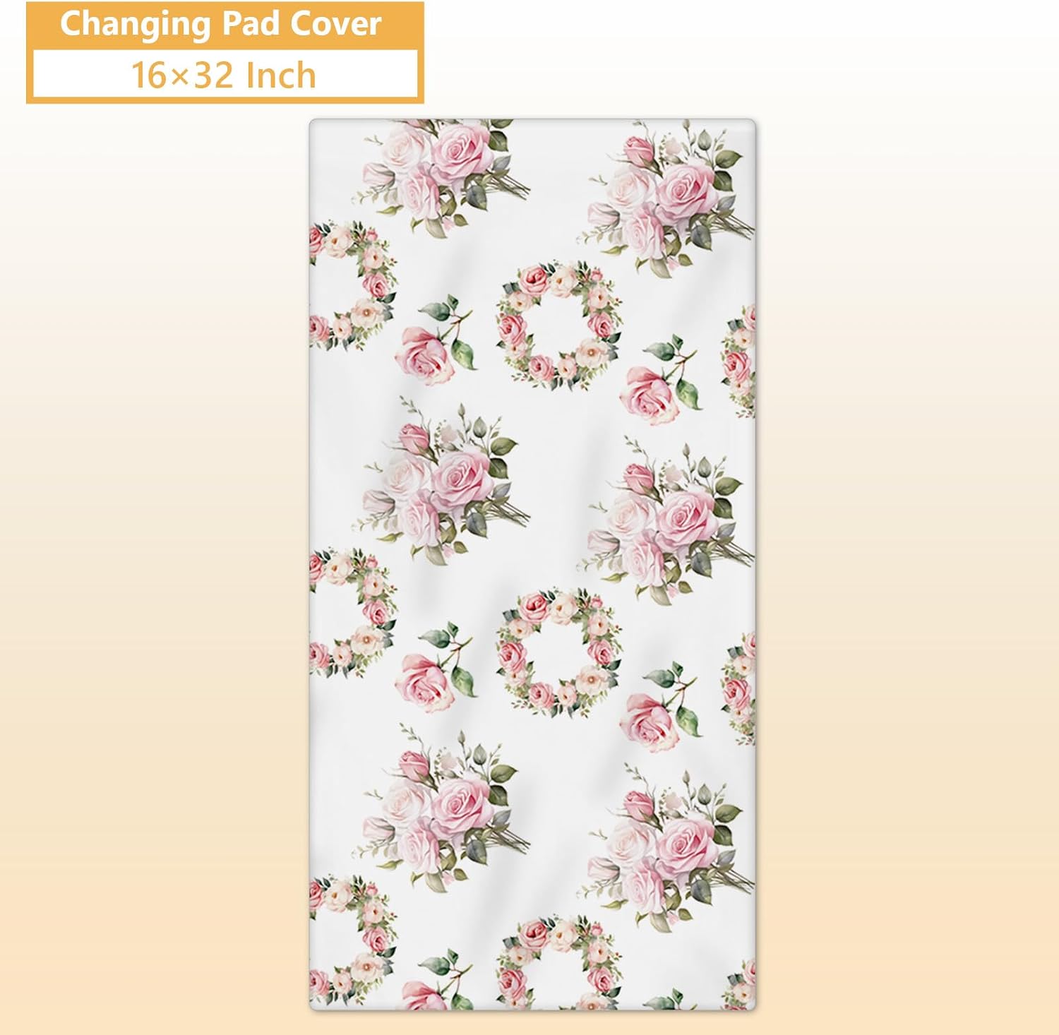 Terwex Custom Crib Bedding Set - 5 Pcs Personalized Name Pink Flowers Baby Crib Set for Infant Toddler Girl - Comfortable Double Layer Nursery Bedding Set - Customized Present for Birthday Baby Shower