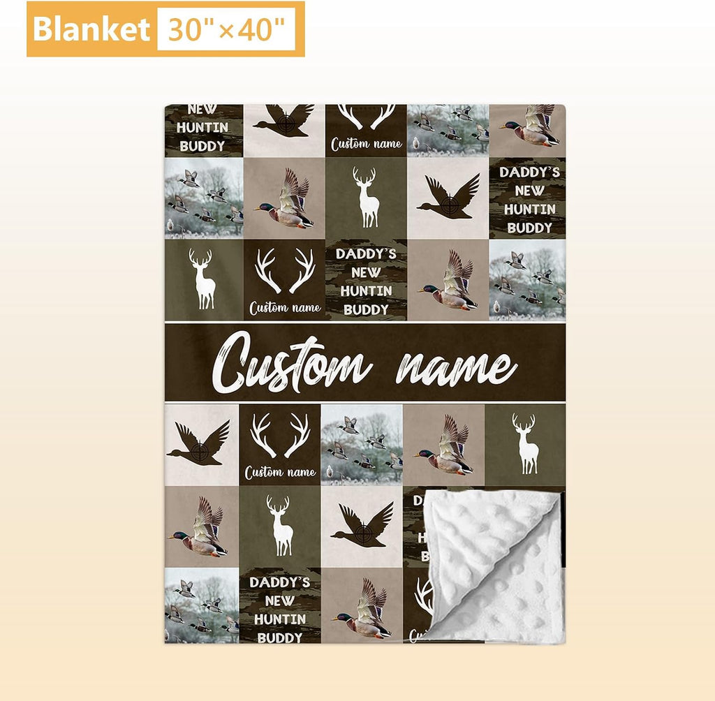 Terwex Personalized Crib Bedding Set, 5 Pcs Custom Name Nursery Bedding Set with Double Layer Blanket, Green Woodland Deer Baby Crib Set for Boys Girls, Customized Gifts for Toddlers Infants Babies