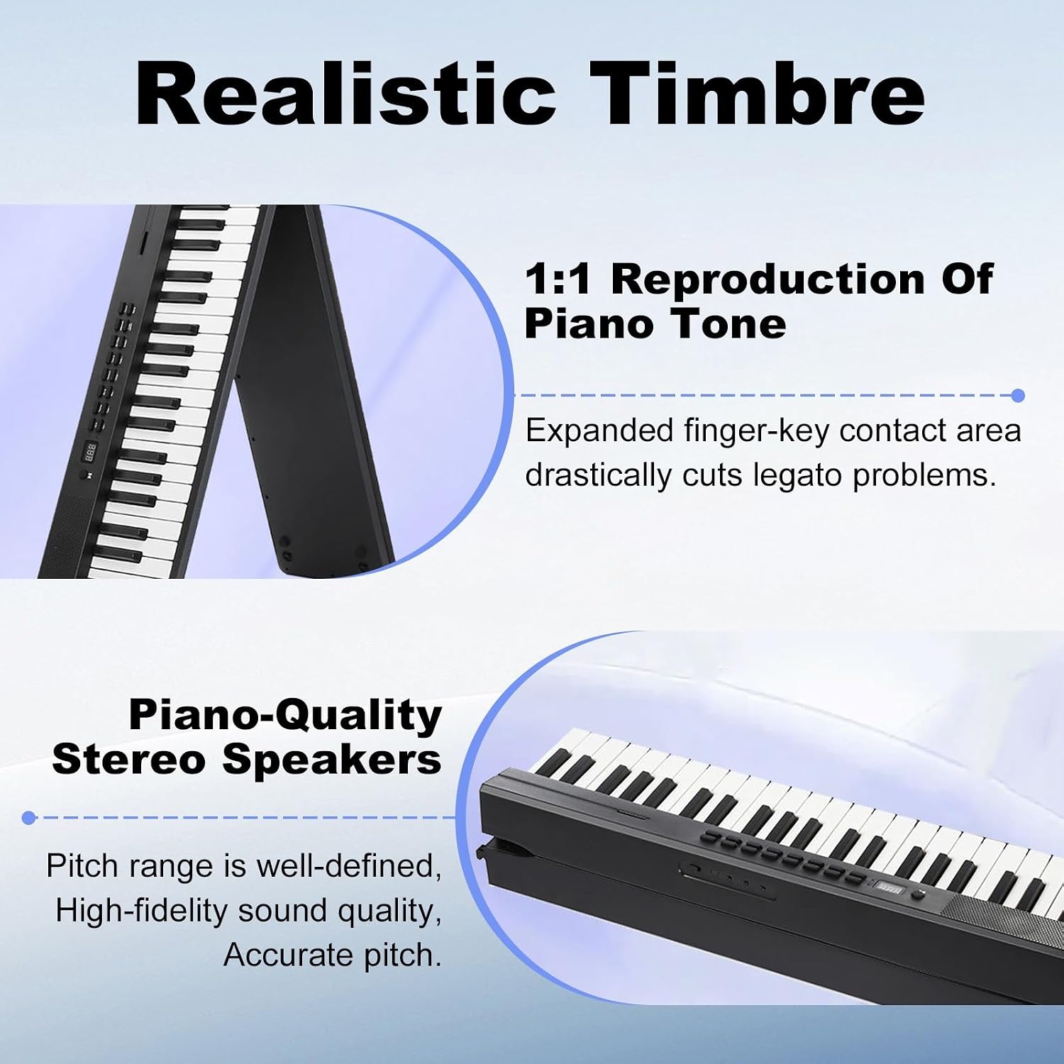 88 Key Digital Keyboard Piano, Foldable Portable Design with 128 Rhythms, Pedal, Sheet Music Stand and Carry Bag for All Skill Levels(Black)
