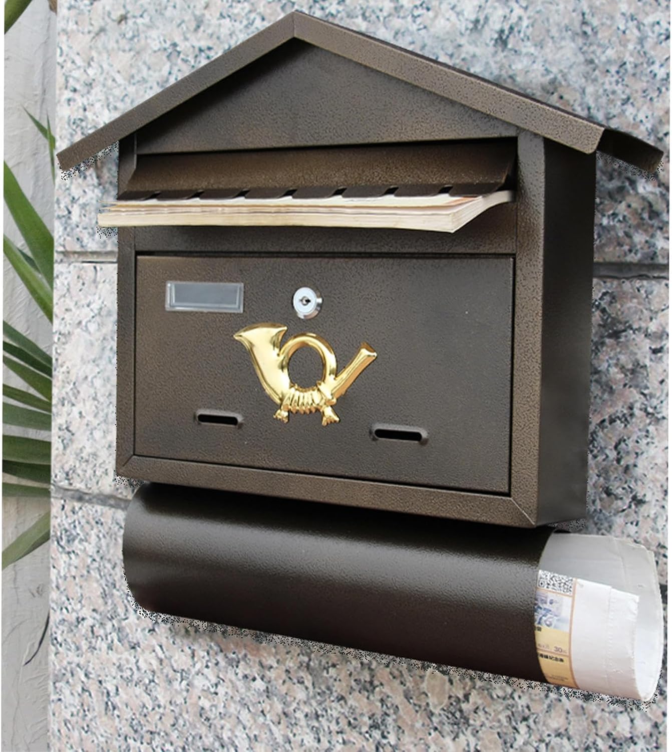 Wall Mount Mailboxes, Rust Resistant Locking Wall Mailbox for Outside, Galvanized Steel and Aluminum Stamping Process, Outdoor Decoration