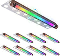 LEONLITE 8-Pack Premium Series RGB 12 Inch 5W LED Retaining Wall Lights Swivel, Color Changing Hardscape Lighting Low Voltage, 12V-24V AC/DC LED Landscape Hardscape Paver Light, Outdoor Step Light ETL