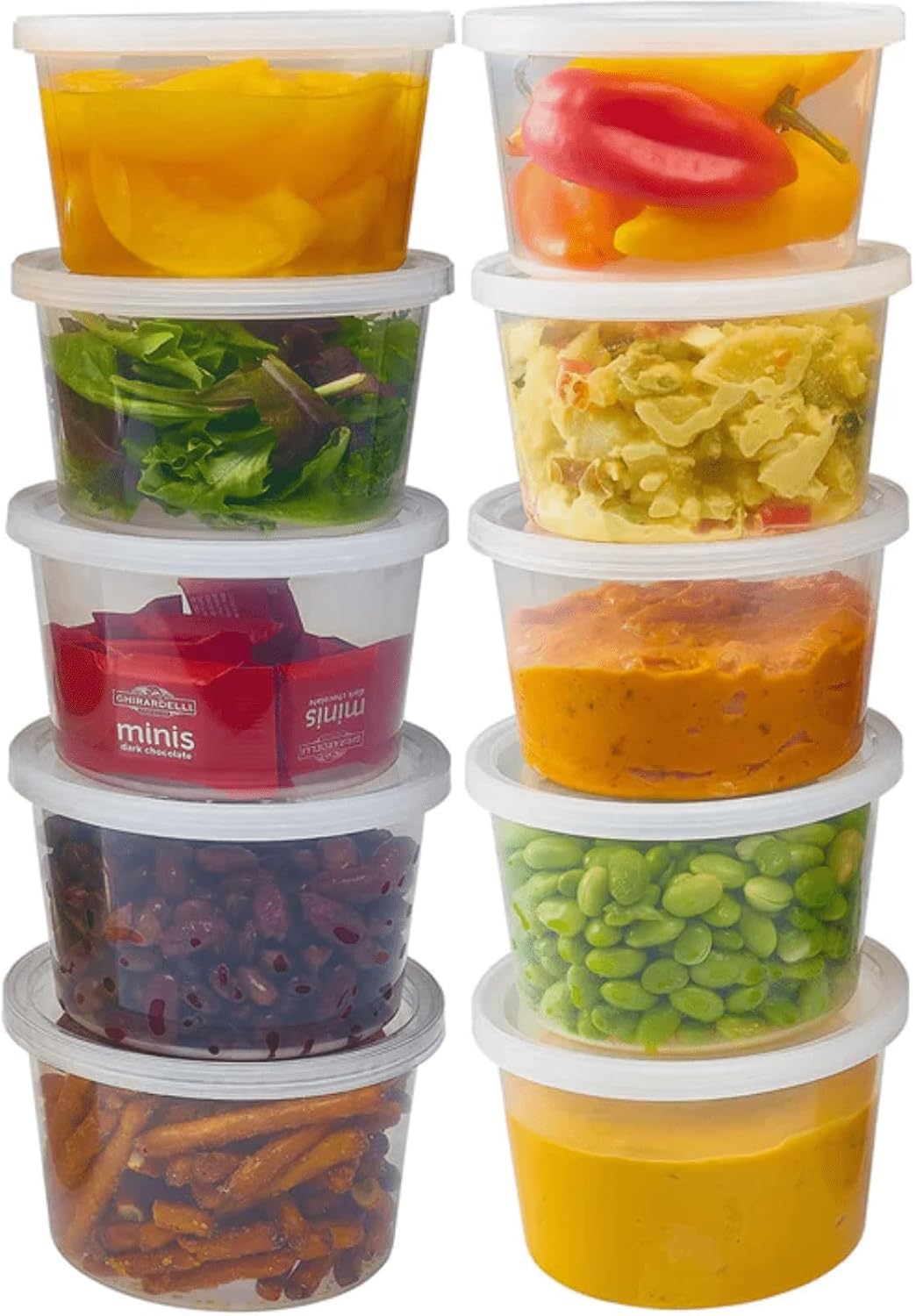 64 Oz Heavyweight Plastic Deli Containers with Airtight Lids | BPA Free Storage Cups for Soup Meal Prep Leftovers Takeout | Microwave Freezer Safe Reusable Containers | 200 Pack